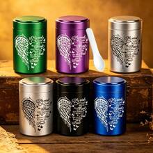 2.75 Inch Small Aluminum Alloy Mini Cremation Urn Memorial Ashes Urn - 6 Colors, Angel Wings - Decorative Urns - Multicolor - View 6