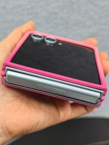 漸層磁吸色塊手機殼，適用於 Galaxy Z Flip 7 Z Flip6 ZFlip 5 ZFlip4 ZFlip 3 5G，支援無線充電，柔軟液態矽膠背蓋 - 粉紅+紅 - 查看 4