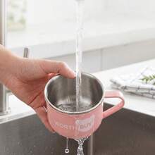 1 Stück 76/80ML 316 Edelstahl Kaffeebecher mit Griff, tragbarer Wasserbecher, isolierter Anti-Verbrühungs Trinkbecher, wiederverwendbarer Tee Milch Kaffeebecher, geeignet für Studenten und Erwachsene zur Verwendung in Schule, Büro, Reisen, Outdoor Camping, Picknick - Verschiedenfarbig - Übersicht 5