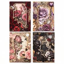 20 Sheets/Pack Retro Romantic Rose Pattern Non-Sticky Decorative Paper Retro Aesthetic Decorative Material Paper For DIY Crafts - 20 Sheets - View 2