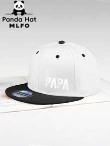 MLFO 時尚新款Papa印花平簷嘻哈帽，透氣可調節老爹帽，適合休閒日常運動戶外釣魚露營，父親節禮物生日禮物 - papa - 查看 10