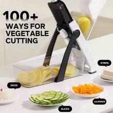 FollowBreak Vertical Multi-Function Vegetable Cutter With Replaceable Blades, Suitable For Slicing, Shredding, Dicing And Pureeing, Ideal For Home Use - Multicolor - View 4