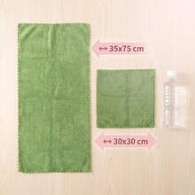 Microfiber Washcloths 5 Packs 29.5" X 13.8" Soft Feel Fingertip Towels Quick Drying Coral Velvet Wash Cloths Ultra Soft, Quick-Drying & Multipurpose Face & Hand Towels For Bathroom, Spa, And Gym Towel. - Grass Green - View 3