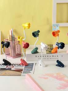 1pc Mini Book Light & Clip-On Flower Night Light – Decorative Book Light With Soft LED, Small Portable Accessory, Suitable For Home, Study, Desk Decor, Bedside Sleep Companion, Ideal Gift - Little Book Lamp - View 4