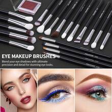 Brochas de Maquillaje Profesional 30 Piezas kit Alta Calidad Sintético Brochas Maquillaje Sombras de Brochas para Ojos en Polvo para Base de Maquillaje -Negro - Rosa - Ver 12
