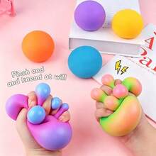 1pc Creative Color-Changing Flour Ball, Moldable Fluid Daifuku Squeeze Toy, Stress Relief Venting Tofu Ball Slow Rebound Squeeze Toy, Rainbow Color-Changing Flour Ball, Slow Rebound Venting Ball, Creative Squeeze Color-Changing Flour Ball Squeeze Toy, Stress Relief Venting, Teenager And Adult Venting Toy, Birthday Gift, Holiday Gift - Multicolor - View 2