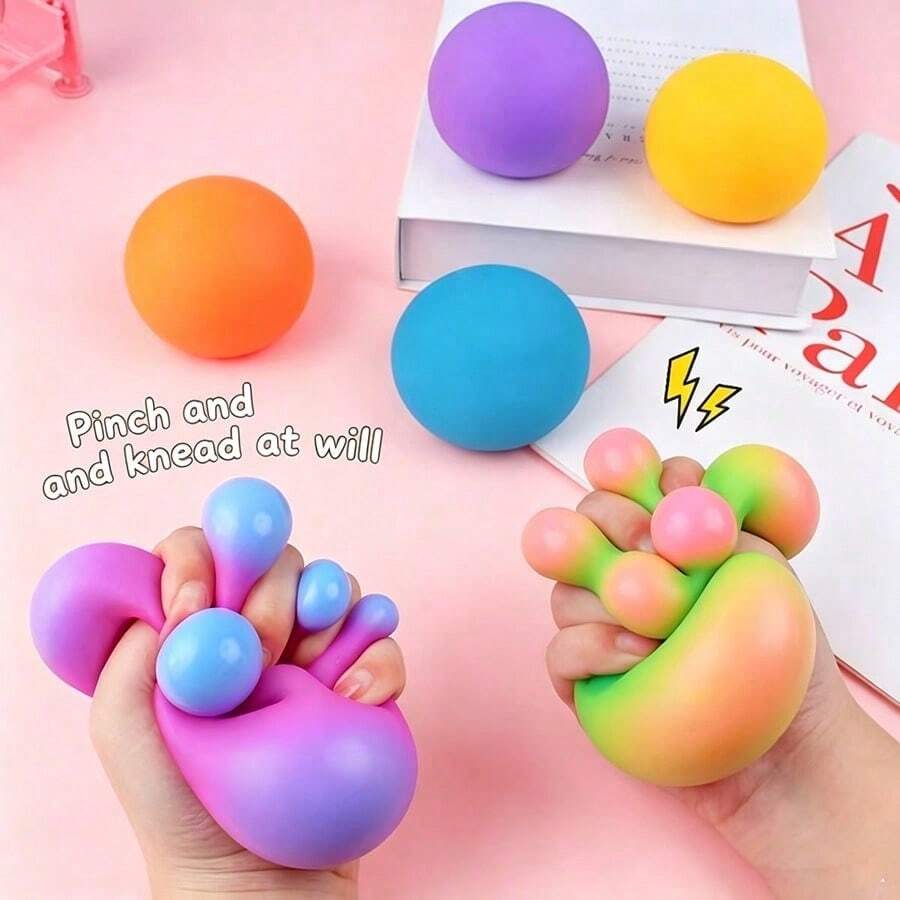 1pc Creative Color-Changing Flour Ball, Moldable Fluid Daifuku Squeeze Toy, Stress Relief Venting Tofu Ball Slow Rebound Squeeze Toy, Rainbow Color-Changing Flour Ball, Slow Rebound Venting Ball, Creative Squeeze Color-Changing Flour Ball Squeeze Toy, Stress Relief Venting, Teenager And Adult Venting Toy, Birthday Gift, Holiday Gift