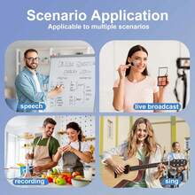 Wireless Microphone For Phone, Wireless Lavalier Microphone, Clip-On Microphone, Wireless Microphone For Android, Clip-On Wireless Microphone With Wireless Function, USB-C Rechargeable, Noise Cancelling Audio Device For Live Streaming, Vlog (40mAh) - View 10