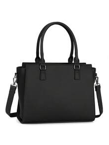Women's PU Leather 14 Inch Laptop Tote Bag, Elegant Work Handbag With Detachable Strap For Office, Daily & Shopping, Professional, Minimalist Design - Multicolor - View 9