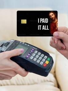 1pc "I PAID IT ALL" Credit Card Cover Sticker Protective Sleeve, PVC Material Anti-Fingerprint Durable Scratch-Resistant Wear-Resistant Skin, Party Birthday Gift, Suitable For Men And Women, Chip Cards, Bank Cards, Credit Cards, Transit Cards, Key Cards, Student Campus Cards Personalized DIY, Privacy Protection - Multicolor - View 2