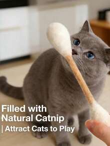 3pcs/1pc Interactive Cat Teaser Wand, Cat Toy, 6 Colors, Suitable For Indoor Entertainment, Bite-Resistant, Large Interactive Cat Kicker Game Enthusiast Gift Accessory - Multicolor - View 14
