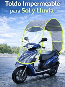 Waterproof Motorcycle Awning | Sun And Rain Protector With Transparent Cover And Durable Design - Black - View 3
