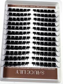 144pcs/Boxes Fox Fairy Manga Clusters Lashes 10-18mm Spike Anime Lashes DIY Clusters Eyelash Natural Volume Individual Lashes Makeup Tools - 黑色 - 查看 8