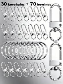 20/50/100pcs Heart-Shaped Swivel Clasp Keychain - Colorful Metal Spring Snap, Suitable For DIY Crafts, Jewelry, Lanyards And Accessories, Zinc Alloy Lobster Claw - Silver - View 25