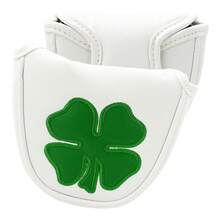 Lucky Four-Leaf Clover Theme Golf Putter Headcover, White And Green Color Block 3D Embroidery Craft, Fresh And Auspicious Appearance, Golf Accessory - White - View 5