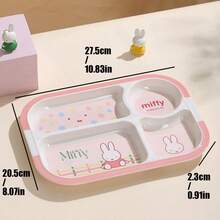 MIFFY Official Cute Kawaii 4 Compartment Divided Plate 600ml Cartoon Print Food Tray Lunch Bento Box Daily Use Aesthetic Y2K Ladies Girls Gift 2026 Viral Tk Ins Limited Edition - Multicolor - View 12