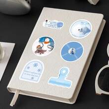 50pcs Winter Blue Tone Whispers Ins Style Korean Snowy Scene Atmosphere Fresh Decorative Insulated Tumbler Tablet Stickers - Winter Blues Musings - 1893 - View 9