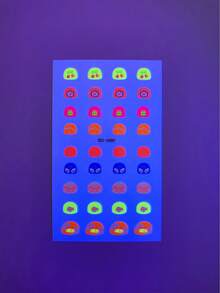 1 pieza Pegatinas de arte de uñas fluorescentes con patrón divertido, diseño de color macaron, crea fácilmente un estilo de arte de uñas fresco y dulce para niños, adecuado para cumpleaños, fiesta de graduación, uso diario y otras ocasiones - Multicolor - Ver 10