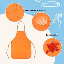 6PCS Disposable Aprons With Fabric Aprons, Non-Woven Fabric Children's Artist Aprons, Suitable For Kitchen, Classroom, Community Activities, Parties, Crafts And Art Painting Activities, Assorted Colors Random - Multicolor - View 8