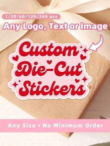 1/20/60/120/240pcs Customizable Self-Adhesive Labels, Can Print Custom Logo, Personalized Text And Customized Patterns. Used For Decorating Gift Packaging, Adding Personal Style. Suitable For Mailing Labels, Order Stickers And Other Multiple Uses. Multiple Sizes Available, Perfect For Parties And Other Occasions - Multicolor 2 - View 1