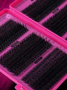 648/684/720pcs Large Capacity Cluster False Eyelashes, Thick And Curly Eyelash Extension Set, D Curl, DIY Eyelash Extension Kit, Fluffy And Soft Individual Lashes, Create Full And Natural Makeup Look, Easy And Convenient DIY At Home, Cluster Lashes. Suitable For Summer Wear. - Multicolor - View 9