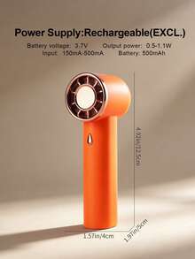 AOYI 1pc Rechargeable Digital Display Portable Handheld 100-Speed Adjustable Mini USB Charging Fan - Multicolor - View 6