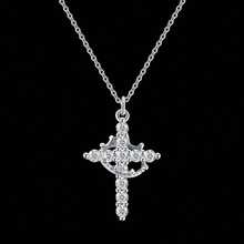 1pc Gold Plated Rhinestone Crown Cross Pendant Necklace, Exquisite Y2K Crystal Cross Choker, Gothic Punk Style Women's Necklace, Party Jewelry - Multicolor - View 8