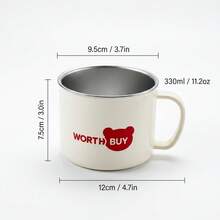 330ML 316不鏽鋼咖啡杯附蓋與手柄，便攜密封防漏水杯，保溫防燙飲水杯，可重複使用茶奶咖啡杯，適合學生與成人於學校、辦公室、旅行、戶外露營、野餐使用 - 彩色 - 查看 11