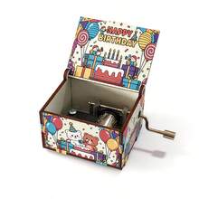 1pc Birthday Gift Hand Crank Music Box, Romantic Cute Style Finished 8-Note Music Box, Hand Crank Playback, Desktop Decor For Birthday Party, Thoughtful Gift For Friends And Couples - Birthday Series - View 18