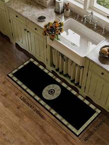 1pc Diatomaceous Earth Kitchen Floor Mat, Black & Gold Round Totem Luxury Pattern, 3.5mm Thick Cuttable, Absorbent Quick-Dry Non-Slip, Hot-Selling Small Entryway Mat For Kitchen, Bathroom, Patio, Hallway - Multicolor - View 13
