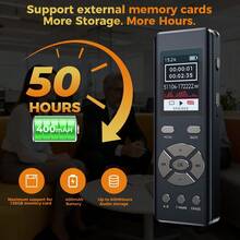 Digital Voice Recorder With Playback Function, Zinc Alloy 8GB Voice-Activated Recording Device, 68 Hours Recording, 1536Kbps Clear Audio, Portable Mini Recorder For Lectures, Meetings, University, Interviews - 查看 7