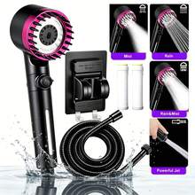 Filtered Shower Head Set - Multiple Spray Modes, Includes 2 Replacement Filter Cartridges, Drill-Free Wall Mount Installation And Flexible Hose, Water-Saving Handheld Shower Head Kit - Shower Head - View 1
