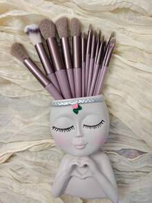 13/14pcs Professional Makeup Brush Set With Soft Bristles For Eyeshadow, Foundation, Blush, And Beauty, Includes Storage Tube, Suitable For All Skincare Needs-Ideal Choice For Beginners And Professionals. Perfect Gift For Birthdays, Christmas, And New Year Celebrations - Makeup Brush Set - View 1