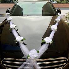 1入組婚車裝飾人工花卉套裝,用於裝飾和派對配件 - 白色 - 查看 11