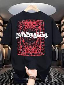 T-shirt de moda masculina - Preto - Ver 1