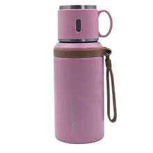 LDQ Stainless Steel Insulated Water Bottle, Vacuum Flask With Dual-Use Lid/Drinking Cup And Rope Handle, Washable, Suitable For Hot And Cold Beverages - Perfect For Camping, Dining And Office Use, Valentine's Day Gift - Multicolor - View 17
