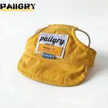 7 colores disponibles Gorra de béisbol linda para perro, sombrero de sol transpirable con protección UV para mascotas, tamaño ajustable para perros pequeños/medianos, accesorio estacional - Amarillo - Ver 6