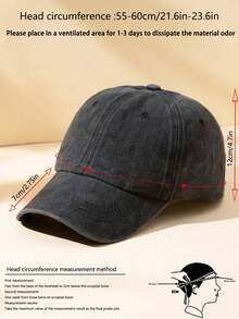 3pcs Unisex Solid Color Outdoor Casual Fashion Adjustable Washed Baseball Caps - 3pcs Black - View 4