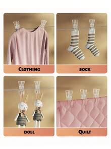 Large Heavy Duty Clothes Clips Windproof Strong Spring Clothes Drying Clips Suitable For Home And Travel Large Plastic Sock Clips Clothes Pegs For Summer Clothes Drying Or Birthday Party Balloon Decorations Beach Beach Travel Essentials - Multicolor - View 11