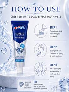 CREST Gleam White Dual-Action Toothpaste 170g Full Size, 90g Sample, Lime Fresh Scent, Stain Removal & Whitening, Deep Cleaning, Long-Lasting Freshness, Daily Oral Care - 3D炫白雙效去漬白牙膏 - 查看 10