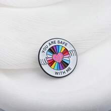 You Are With Me 琺瑯胸針 LGBT 驕傲彩虹心形胸章 翻領背包徽章 珠寶禮物 給同志同性朋友 - 彩色 - 查看 7