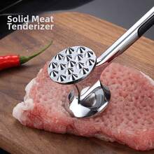 1個不鏽鋼雙面肉類嫩化器，家用牛排錘，廚房肉類敲錘，用於嫩化和破碎肉類纖維 - 彩色 - 查看 3