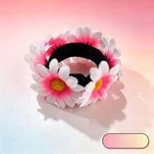 1pc Women's Fashion Bohemian Style Blue, Yellow, Pink Daisy & Sunflower Flower Hair Scrunchie, Suitable For Daily, Party, Decoration, Hair Accessories - Multicolor - View 21