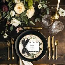 48pcs(Includes 24 Scalloped Bow Seat Cards And 24 Ribbons), Elegant Party Table Decor, Birthday Engagement Dinner Table Decoration, DIY Wedding Seat Cards And Ribbons For Table Setting, New Year, Valentine's Day, Party Events - 24 Sets Of Blank Cards + 24 Ribbons - View 7