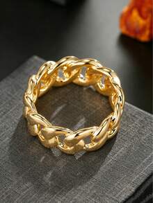 1pc Colorful Gemstone Chain Ring, Premium Luxury Design Index Finger Ring, Style Ring Accessory - Ring - View 5