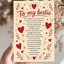 1 Set Envelope And Card Romantic Heart For Best Friend Valentine'S Day Card To My For Bestie Great For Best Friend - 13*18 - View 4
