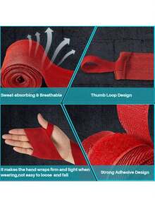 1 Pair Elastic Boxing Hand Wraps, Muay Thai Fighting Combat Sanda Sports Protective Gear, Breathable And Sweat-Absorbing, Suitable For Boxing Sports, Boxing Training, Multiple Colors Available, Personalized Boxing Hand Wraps - Multicolor - View 10
