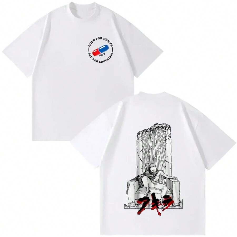 Anime Akira T-Shirts 90s Japanese Manga Shotaro Kaneda Shima Tetsuo T-Shirt Men Women Fashion T-Shirt Tops Oversized Couple T-Shirts - 2 - View 1