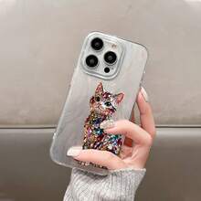 Funda para Teléfono - Funda de Teléfono con Diamantes de Imitación de Gato, Diseño Transparente con Colorido Patrón de Gato de Cristal para iPhone 17 Pro Max 17 Pro 17 17 Mini 16 Pro Max 1 - Multicolor - Ver 2