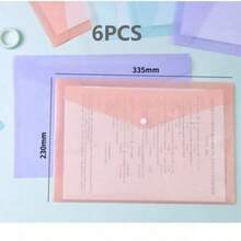 24/20/16/10/8/5/3/1pc A4 Plastic Document Bag - Thickened Document Bag, Transparent Snap Button Data Student Document Storage Bag, A4 Document Bag, PP Transparent Plastic Snap Button Document Bag, Plastic Document Bag, Macaron Color Waterproof Data Bag, Office Folder Fashion Document Storage Waterproof PP Material Suitable For Students And Office Use - Multicolor - View 18